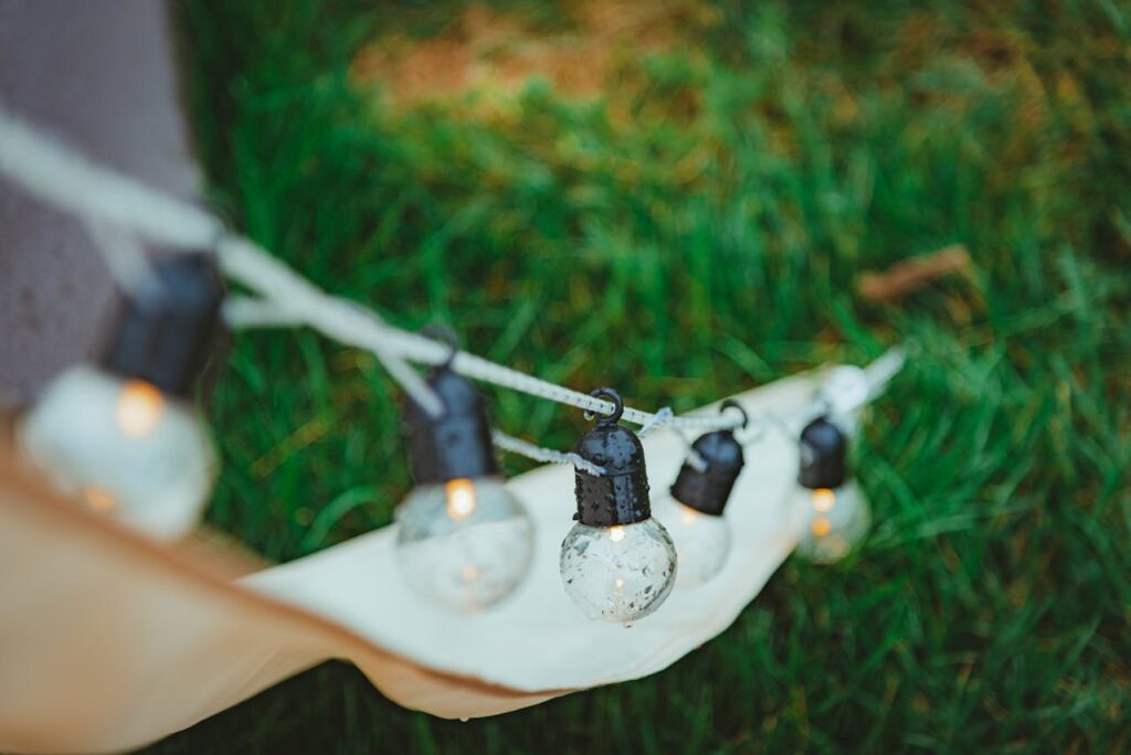 hanging lights at outdoor